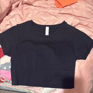 Black Fitted Crop T-Shirt